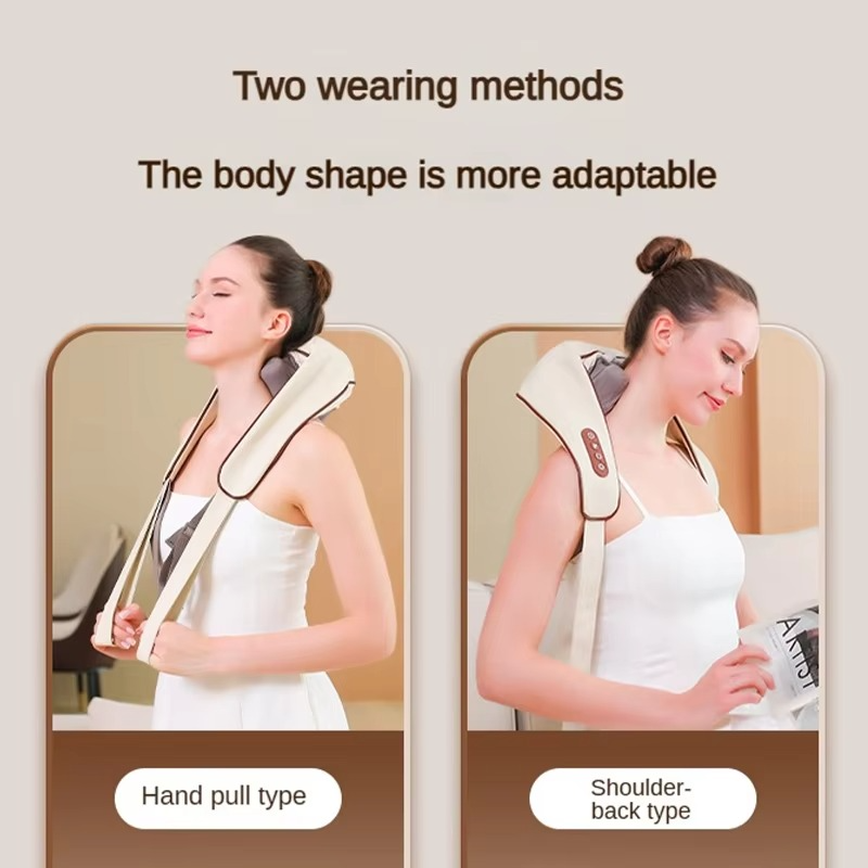 Neck and Shoulder Massager with Deep Tissue Shiatsu and Heat for Pain Relief