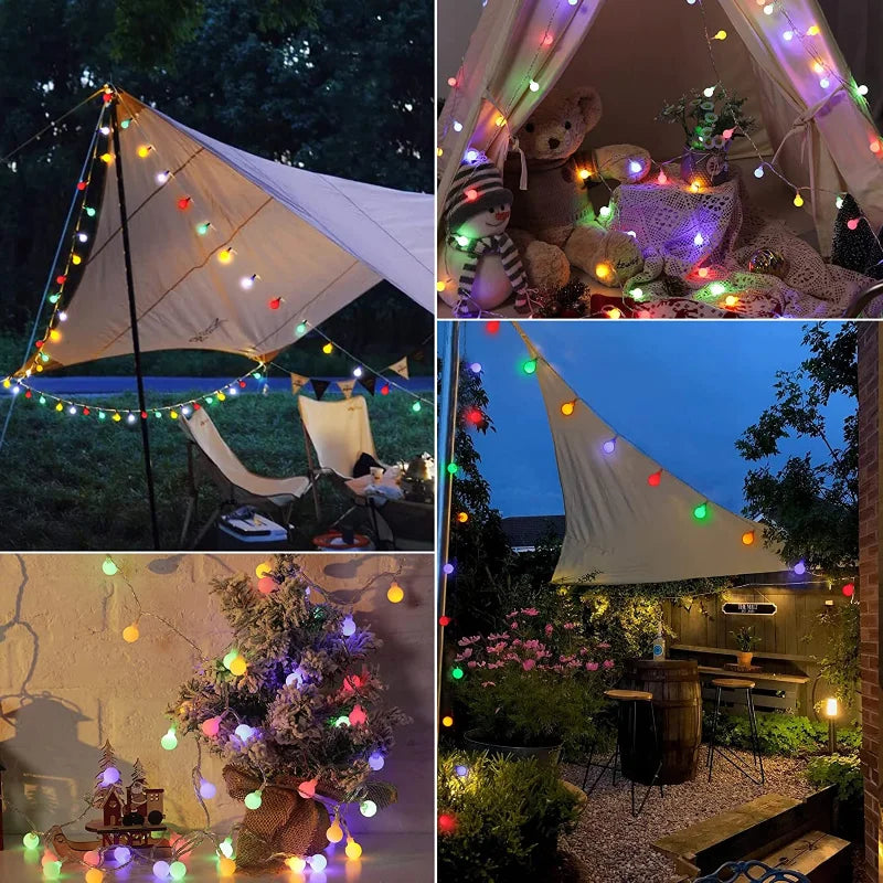 Solar LED String Lights with Automatic On/Off and Weather-Resistant Outdoor Design