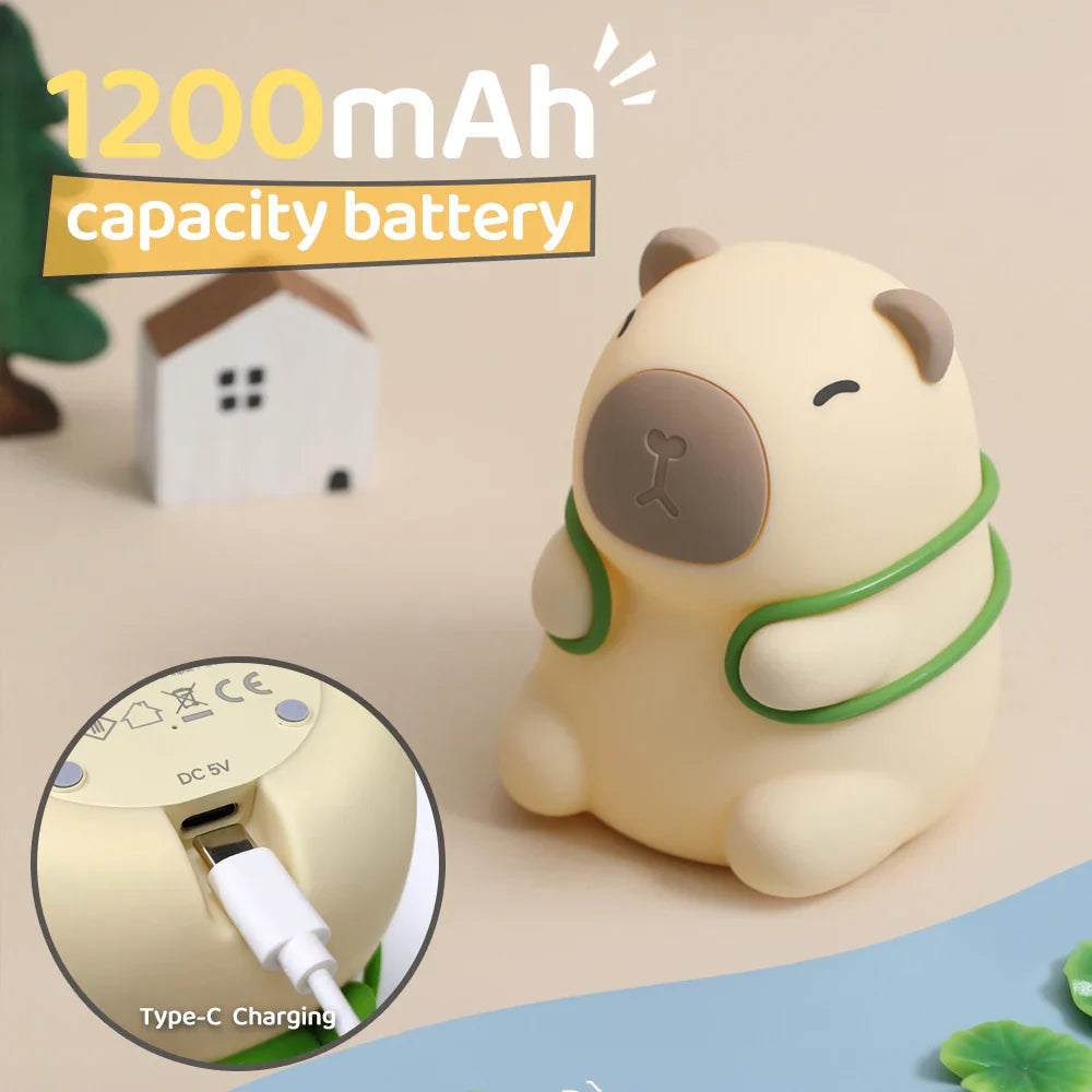 CappyGlow Night Light | Silicone | Warm White & RGB | Dimmable | Rechargeable | 12 x 9 x 11 cm