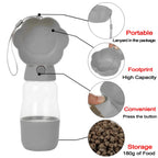 Droppa DuoBottle Drink Bottle | 2-in-1 Water & Food Dispenser for Dogs & Cats | Leaksproof & Portable | 380 ml / 530 ml