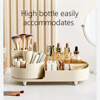 Clearlyn SpinBox Rotatable Make-up Organizer made of Plastic | Cosmetic Box with Compartments | 360° Rotating & Space-Saving | Acrylic Look