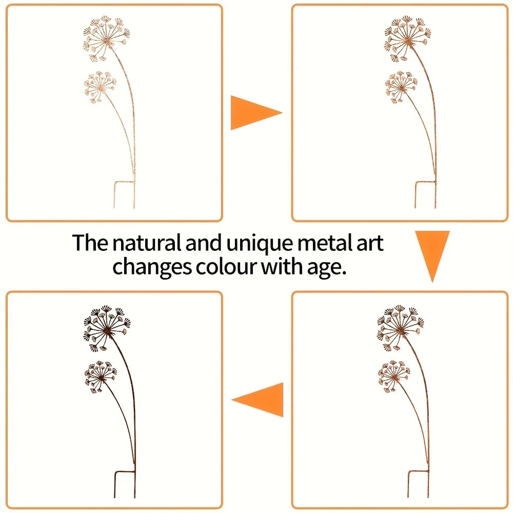 Florandis Metal Garden Stake Flower | Decorative Stake for Balcony, Bed & Plant Pot | Weatherproof & Detailed