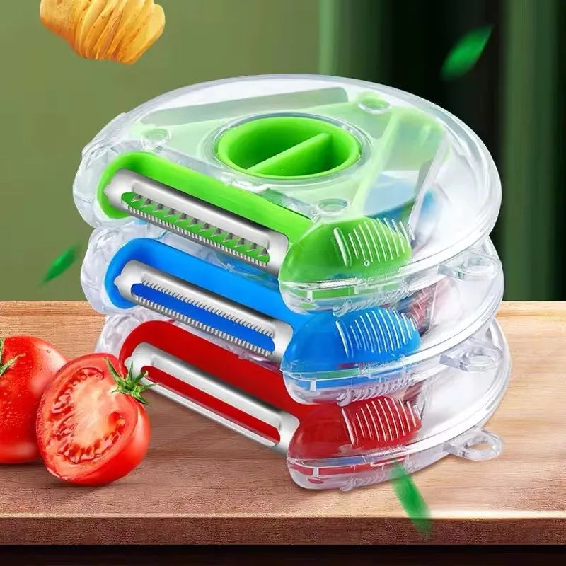 Peelvanta 3-in-1 Peeler | Stainless Steel Blades | Julienne & Serrated | Dishwasher Safe
