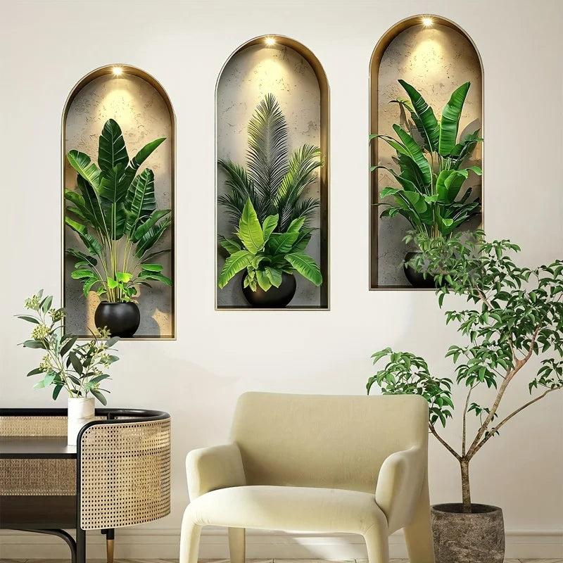 Verdeco wall stickers | wall sticker plants 3D | watercolor look | self-adhesive & residue-free | living & bedroom decor