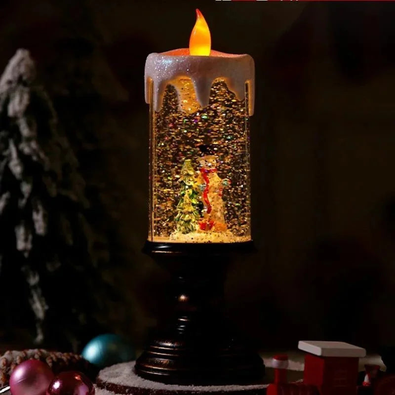 Snowfall Crystal Christmas Candle Light