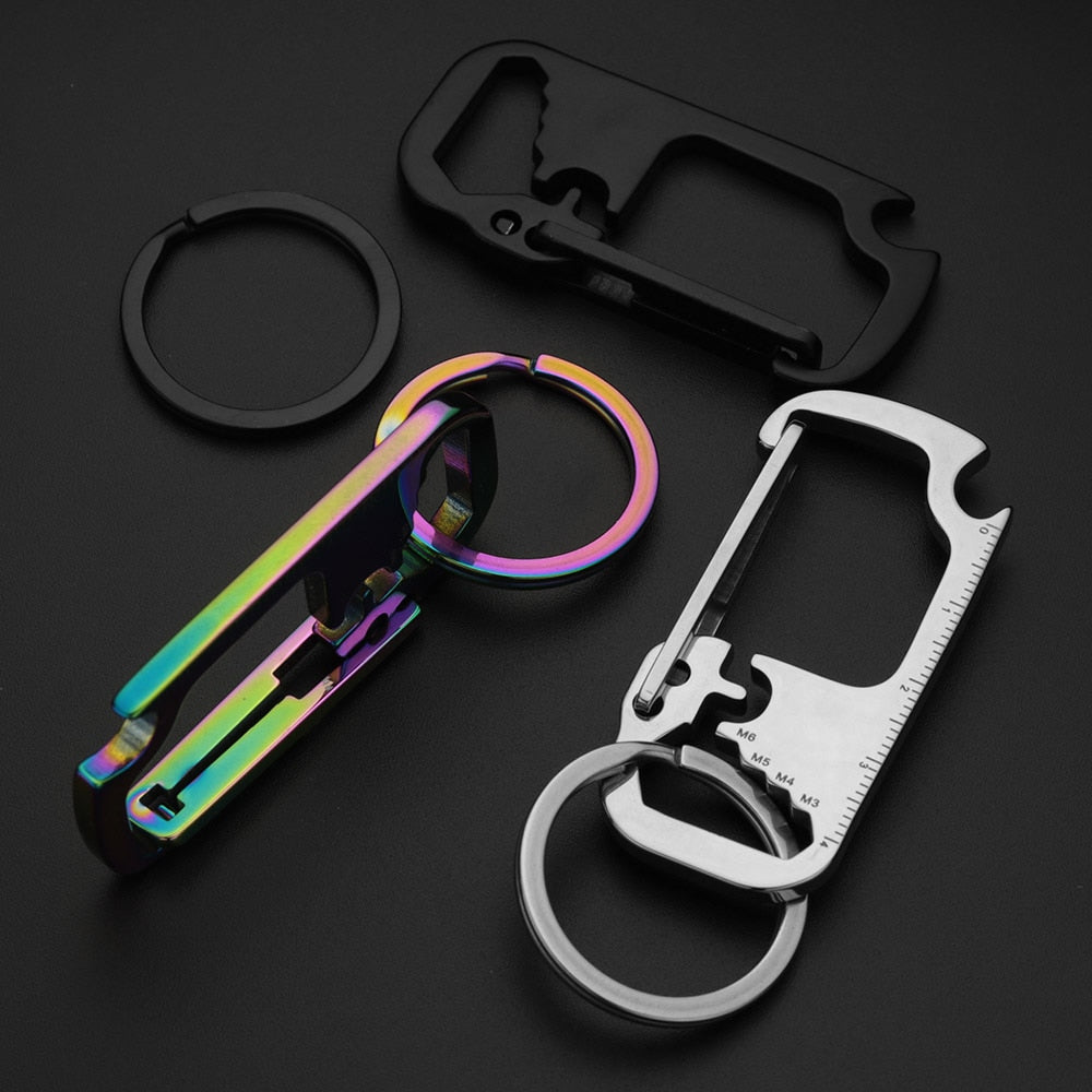 Stainless Steel EDC Multi-Tool Keychain with Bottle Opener