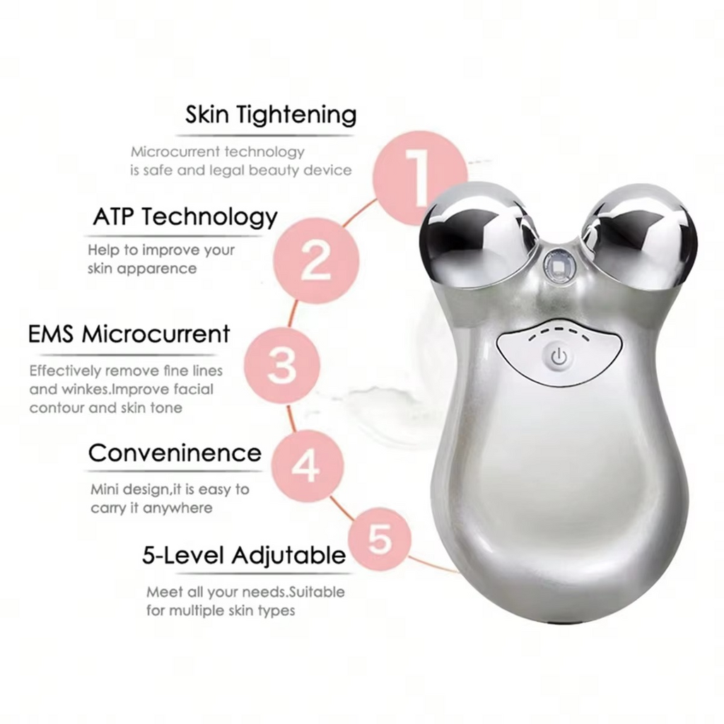 Dual-Head RF & EMS Microcurrent Facial Rejuvenation Device