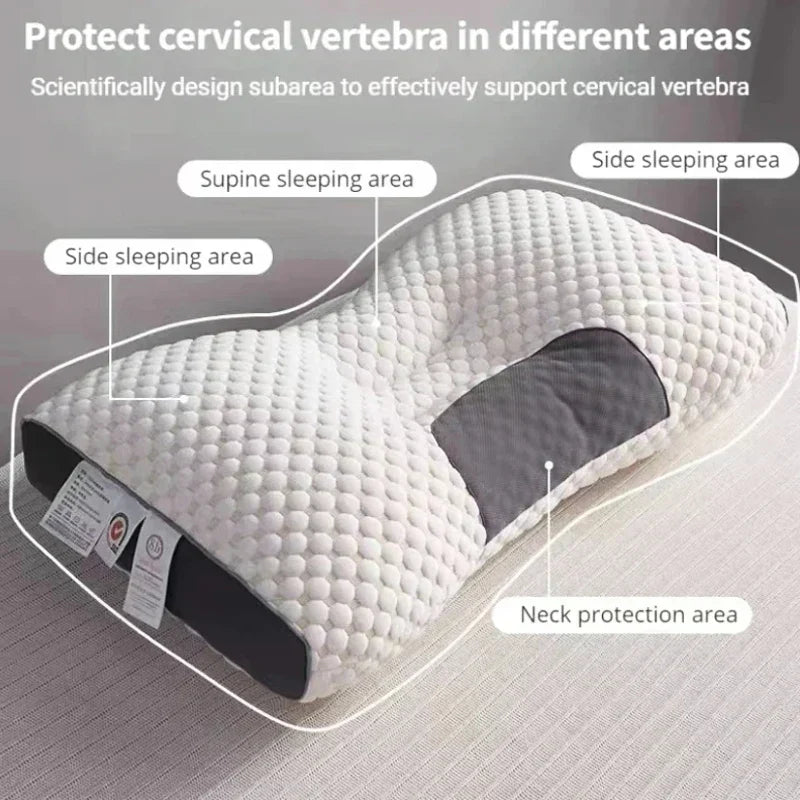 Orthopedic neck pillow with reverse traction for a patient, 48 x 74 cm