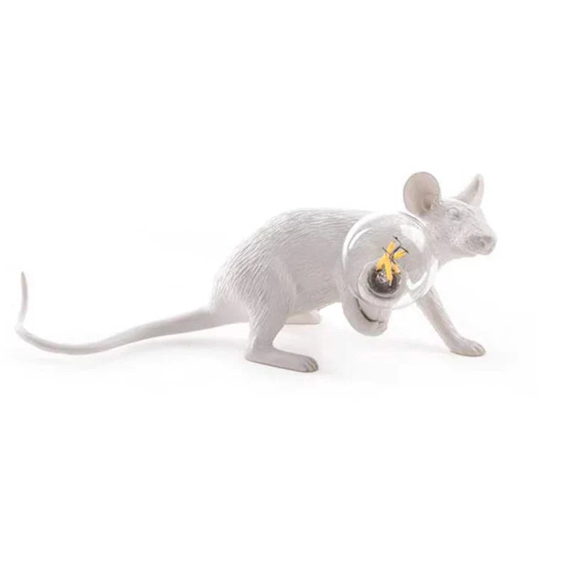 Modern LED Animal Table Lamps: Resin Rat, Cat, and Squirrel Night Lights