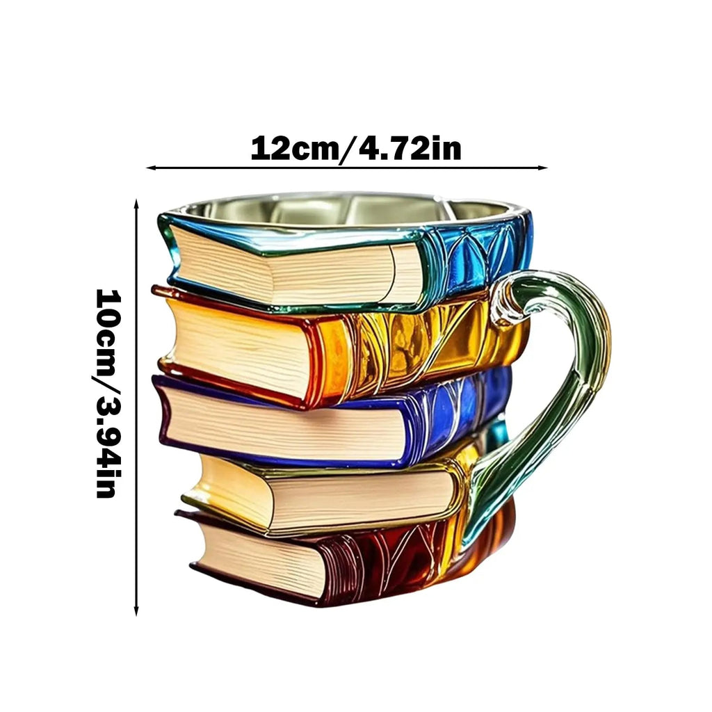 Stacked Books Shape Coffee Mug