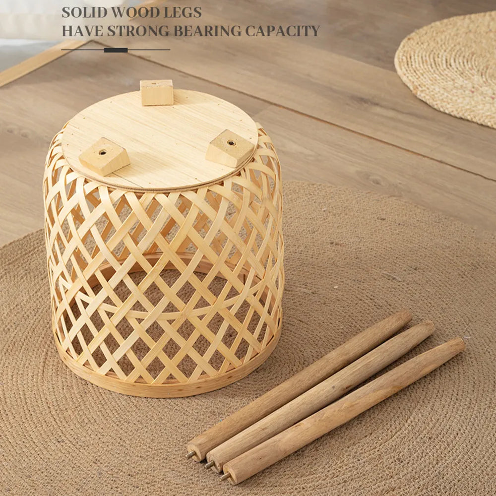 Handcrafted Bamboo Woven Flower Pot with Stand Plant Flower Display Storage Stand DIY Storage Children's Plant Pots Home Decor