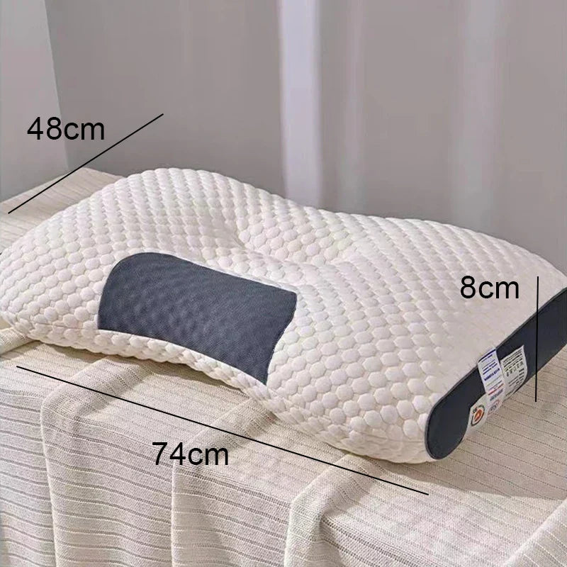 Orthopedic neck pillow with reverse traction for a patient, 48 x 74 cm