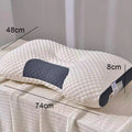 Orthopedic neck pillow with reverse traction for a patient, 48 x 74 cm