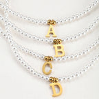 Elegant Gold Accented Pearl Letter Initial Necklace