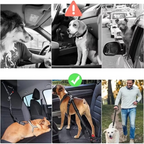 Adjustable Reflective 2-in-1 Dog Car Seatbelt Tether with Headrest Restraint