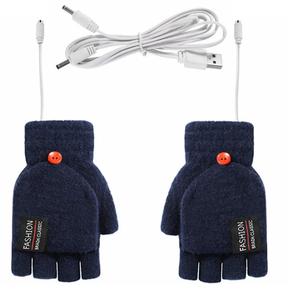 USB rechargeable warm wave heated gloves