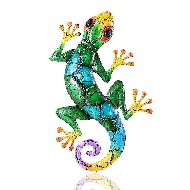 Artinova Wall Decor Animal Motif | Handcrafted from Wrought Iron | Colorful Accents in Green, Red or Blue