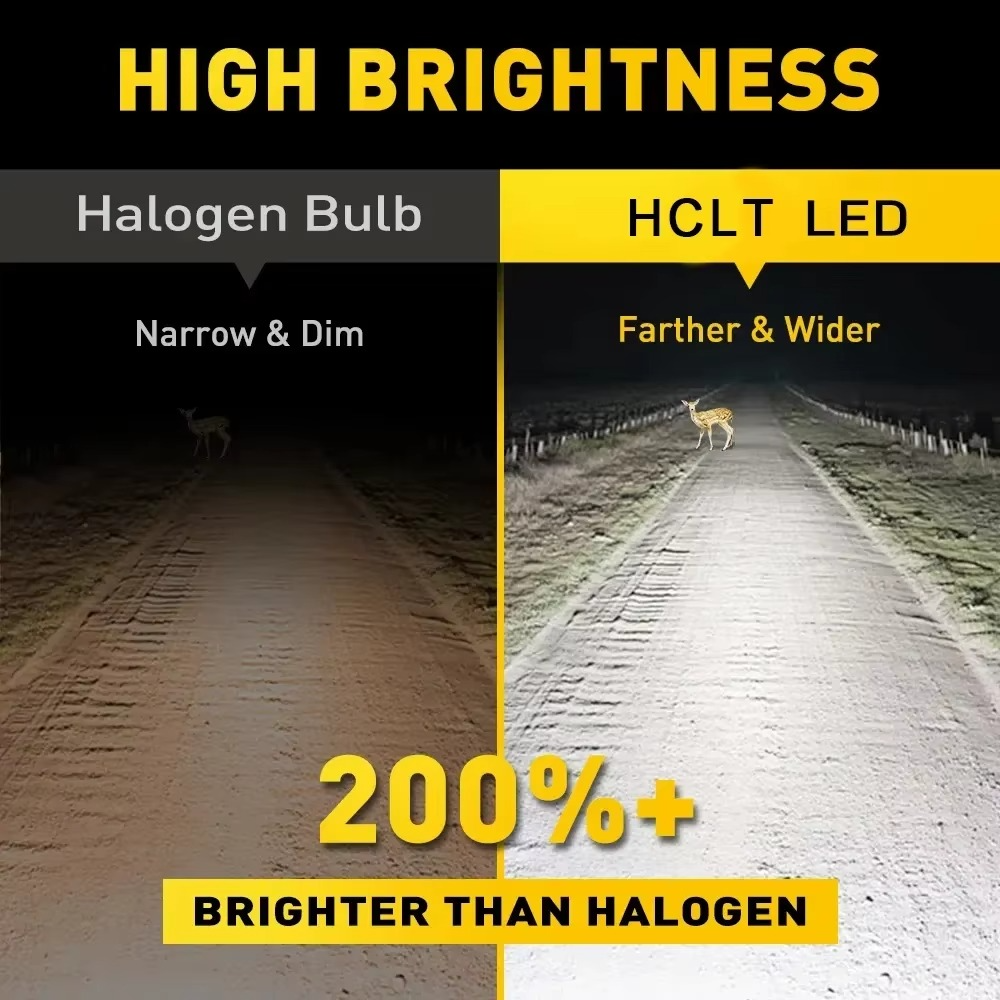 2pcs 30000LM LED Headlight Bulbs H4 H7 9003 CSP Fanless High Low Beam 12V 24V