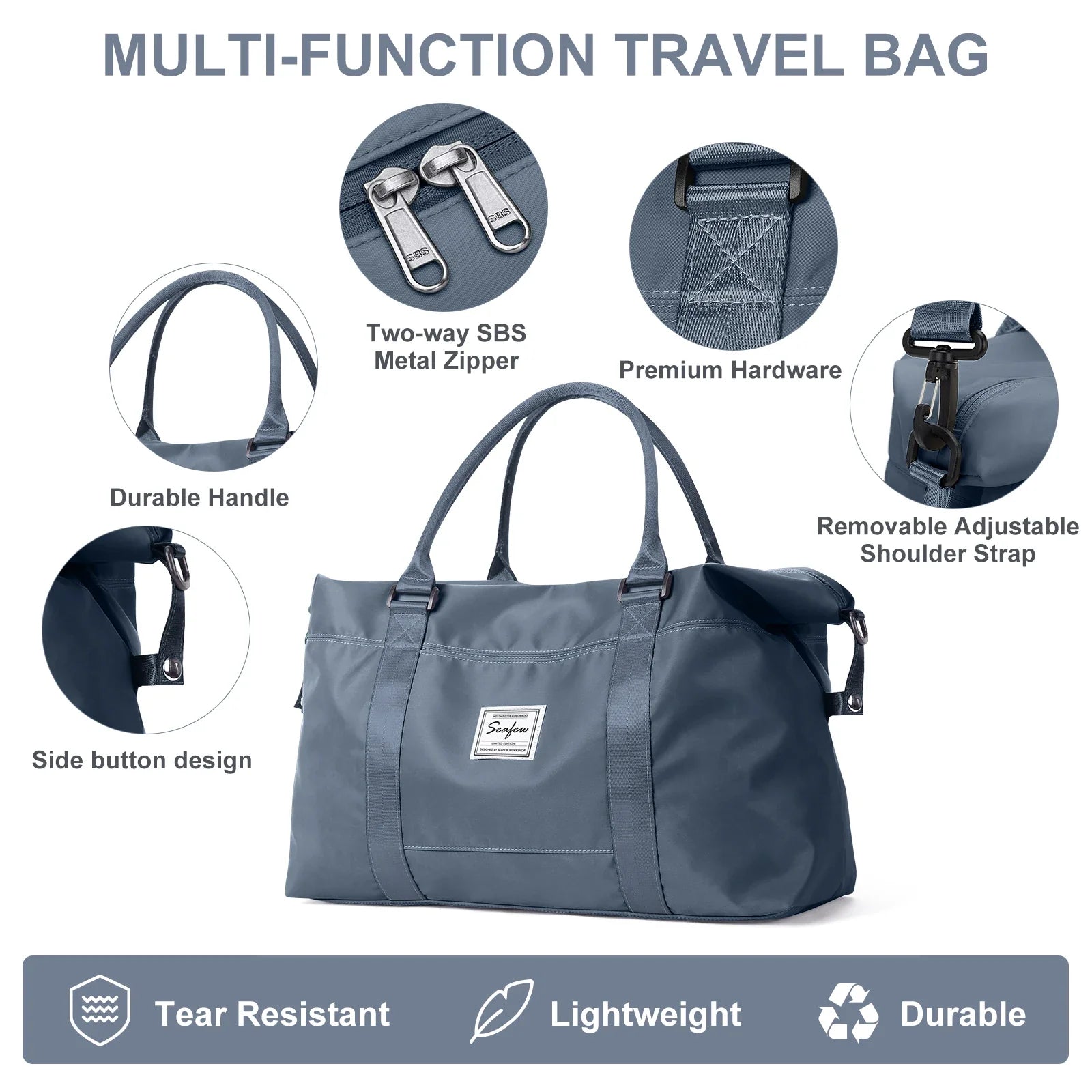 Aerovigo Travel Bag Hand Luggage 40x20x25 | Large Capacity | Weekend Bag for Short Trips | Flight Compliant Cabin Bag