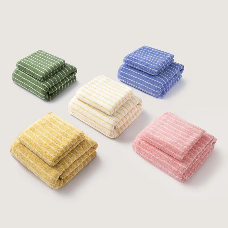 Retro Striped Polyester Towel, Quick-Drying and Machine-Washable