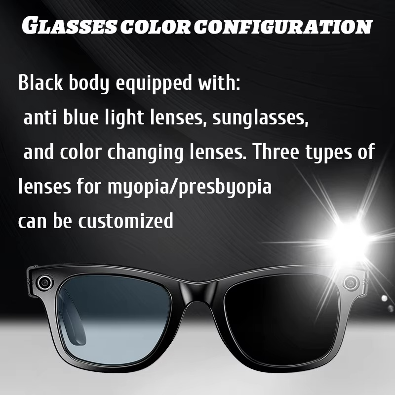 Smart Camera Glasses with Photo, Video, Translation, and Bluetooth Audio