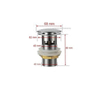 Drain screw with push-down popup – brass | 11 colors | With or without overflow