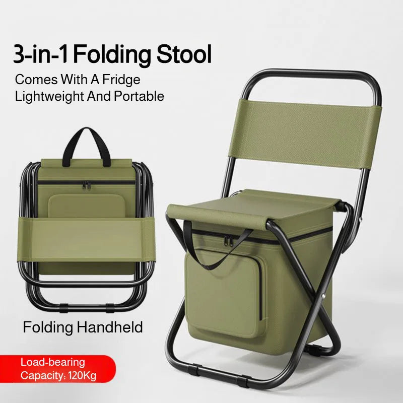 Built-in Cooling Bag Portable Folding Outdoor Stool