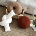 Nordic Bouclé Abstract Cushion – Minimalist Plush Pillow
