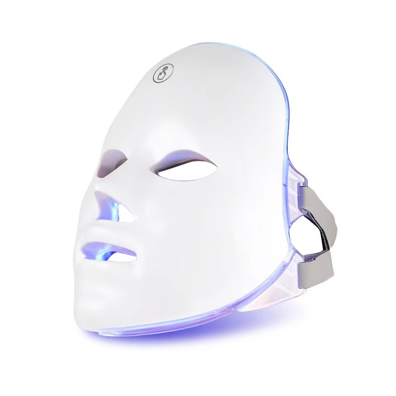 LED Facial Mask with Neck Support for Skin Firming and Anti Aging Light Therapy