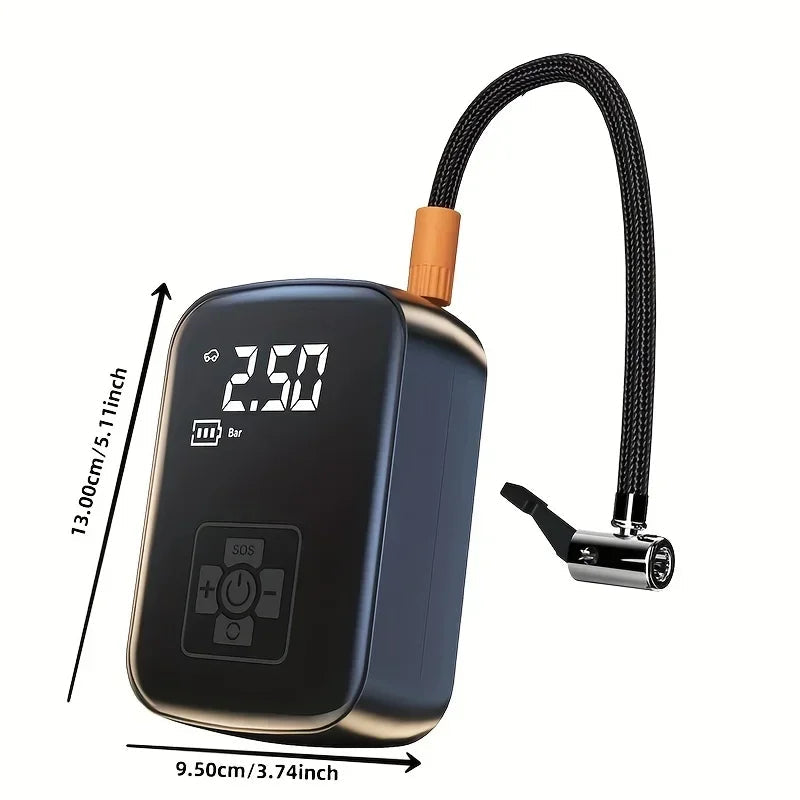 Portable Tire Pump for Car – Wireless Air Pump with 150 PSI, Compact Design for Quick Inflation of Tires, Bicycles and Sports Balls