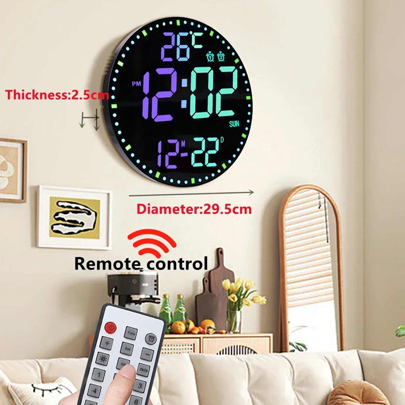 WiFiTime Clock - Smart LED Wall Clock with Calendar