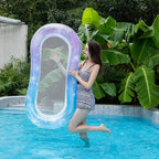 AquaLiva Inflatable Swimming Lounger Rooxin | Ergonomic Pool Air Mattress with Mesh & Armrests | For Pool, Lake & Beach
