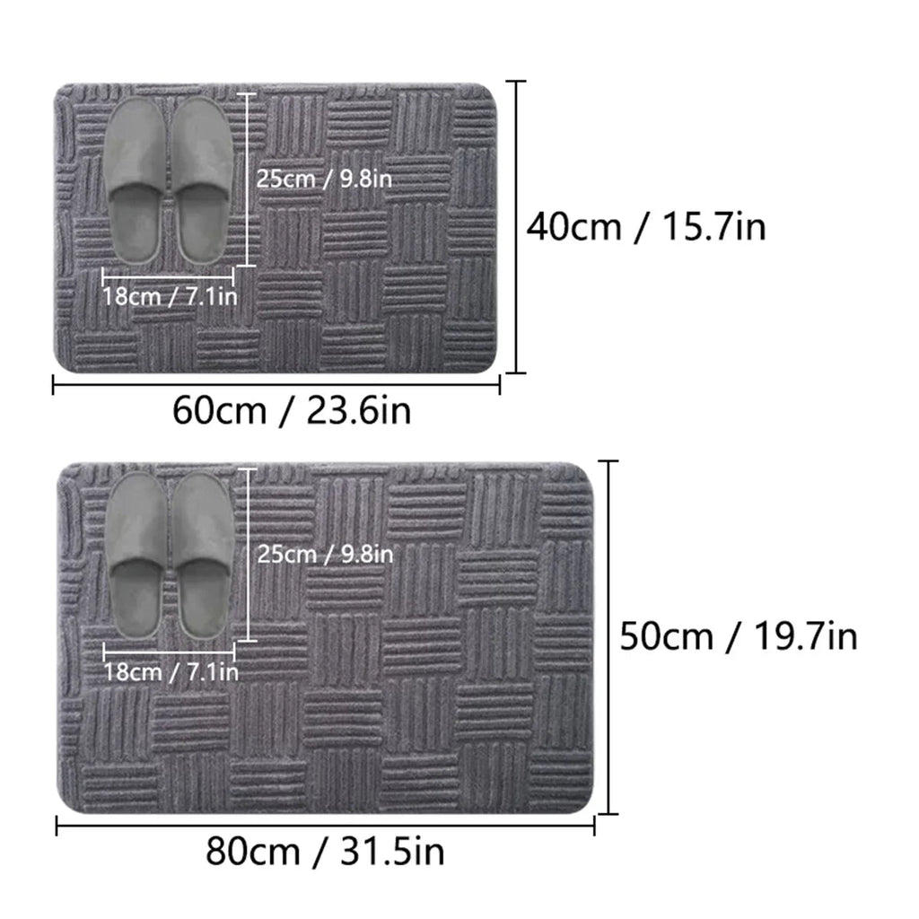 Bath Mat AquaStripes | Non-slip & Highly Absorbent | Soft & Easy Care | For Bathroom & Entrance