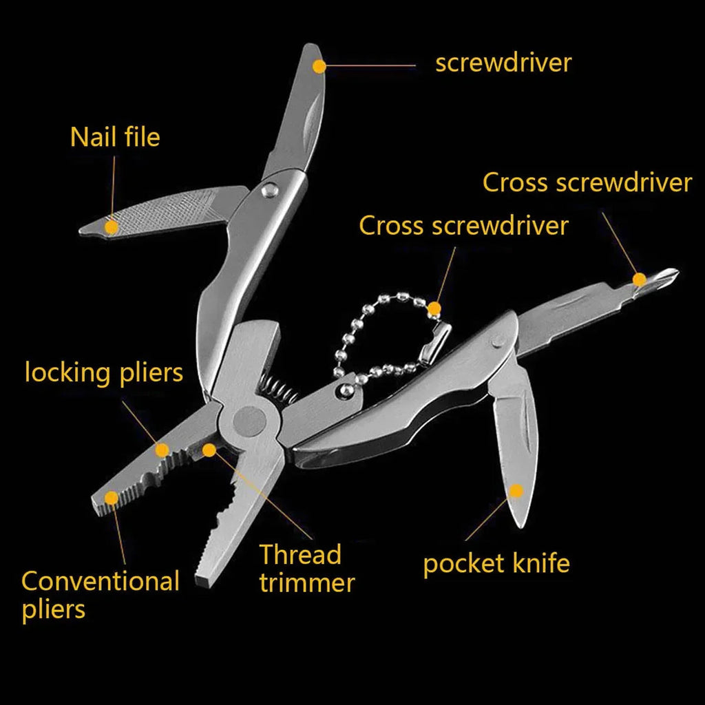 Stainless Edge EDC Multi-Tool Emergency Keychain with Pliers and Screwdrivers