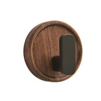 Self-adhesive wooden wall hooks Nordiva WoodCircle | Walnut wood | Decorative hook for keys, towels & clothing | Bathroom, kitchen & hallway