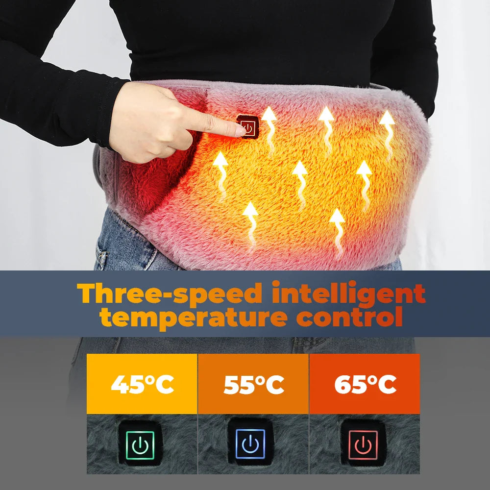 ThermaBelt Pro | Electric Heating Belt with Graphene Technology | 3-Stage Temperature Control | Hand & Waist Warmer made of Crystal Velvet | USB Powered
