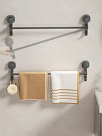 MagnaGrip Power Suction Cup Towel Holder – Black self-adhesive towel holder without drilling