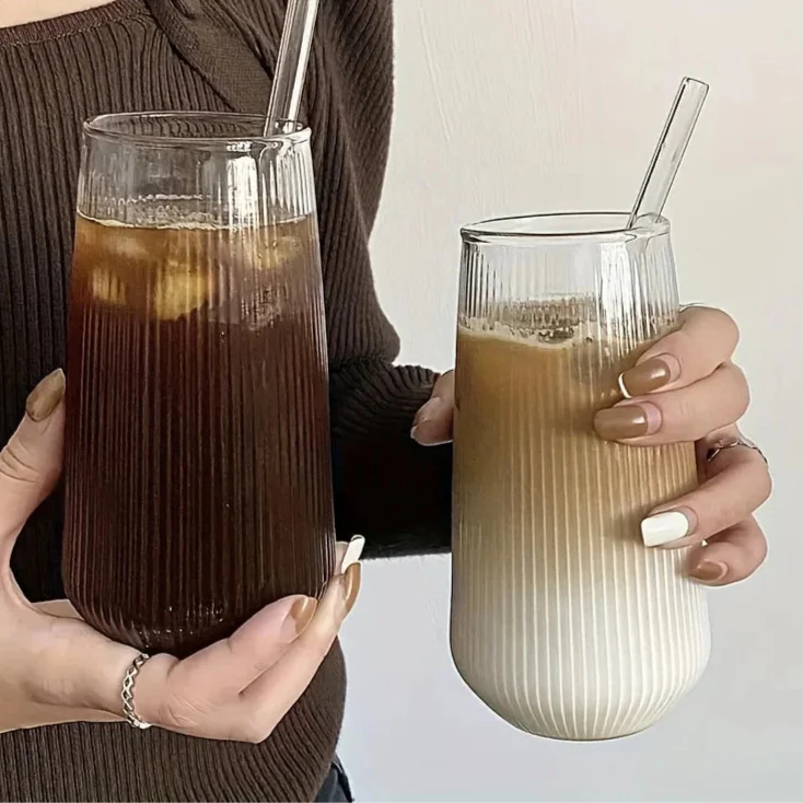 Rounded Ribbed Glasses 4-Piece Set