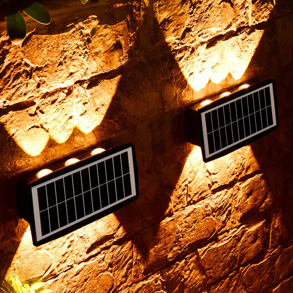 Solar LED outdoor wall light with up & down effect – Modern wall lighting for garden and terrace