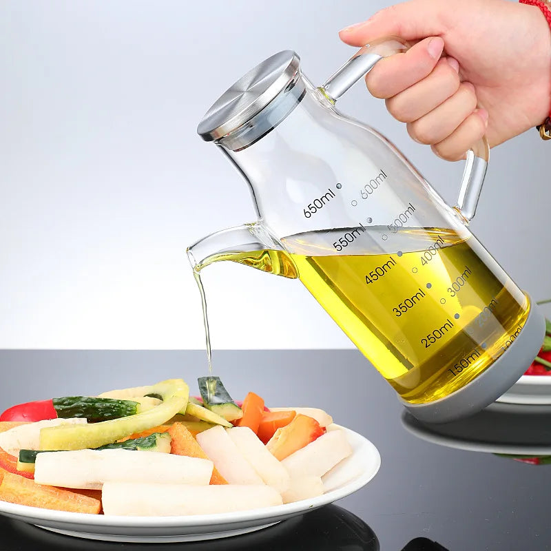Pure Glass Measuring Scale Oil Dispenser Bottle