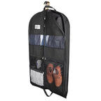 Travel Dresses Garment Bag for Travel | Double-Sided Zipper & XXL Pockets | Breathable & Transparent | 43 inch Hanging Suit Organizer