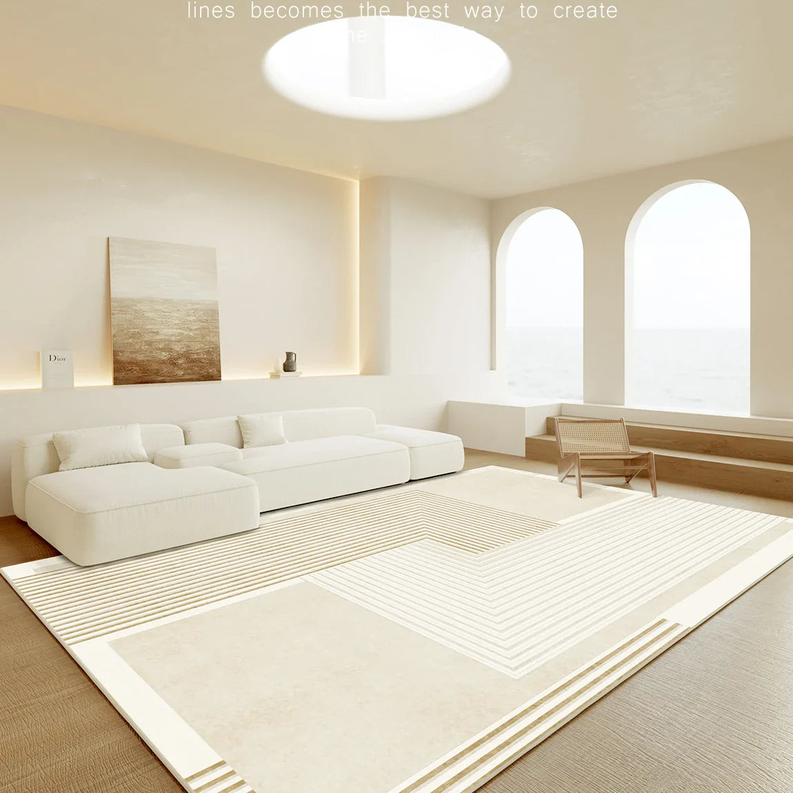 Plush Area Rug with Non-Slip Backing for Bedroom or Living Room