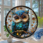 Acrylic Sun Catcher LumoOwl | 15 cm Round | Owl Decor | Window & Wall Pendant | Gift Idea