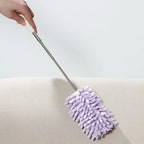 DUSTELLA Telescopic Duster | Extendable up to 80 cm | Microfiber Chenille & Stainless Steel Handle – For Ceiling, Furniture & Corners