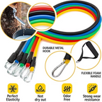 11-Piece TPE Resistance Band Set with Handles, Door Anchor, Ankle Straps, Carry Bag