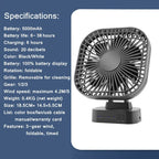 BreezePro Fan | Compact & Cordless | 38 Hours Runtime | Flexible and Quiet