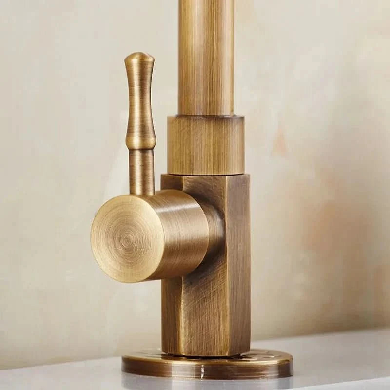 Antique brass swan neck tap for kitchen