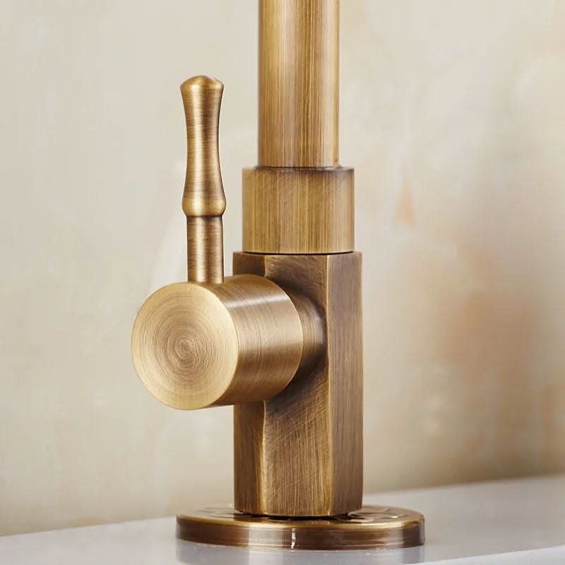 Antique Brass Swan Neck Kitchen Faucet