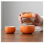 Mini Pumpkin Ceramic Teapot Set