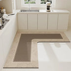 L-Shaped Diatomaceous Earth Floor Mat with Non-Slip Base
